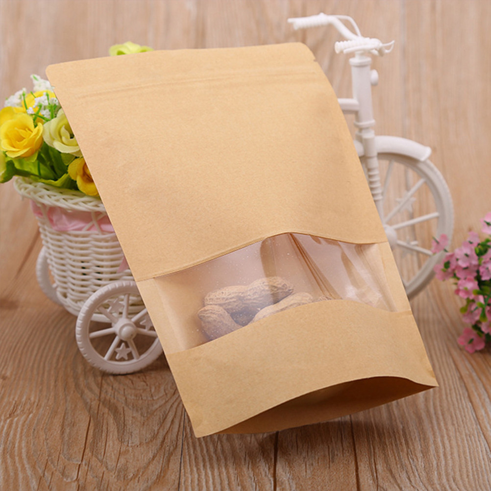 Food Snack - 50Pcs Food Grade Kraft Stand Up