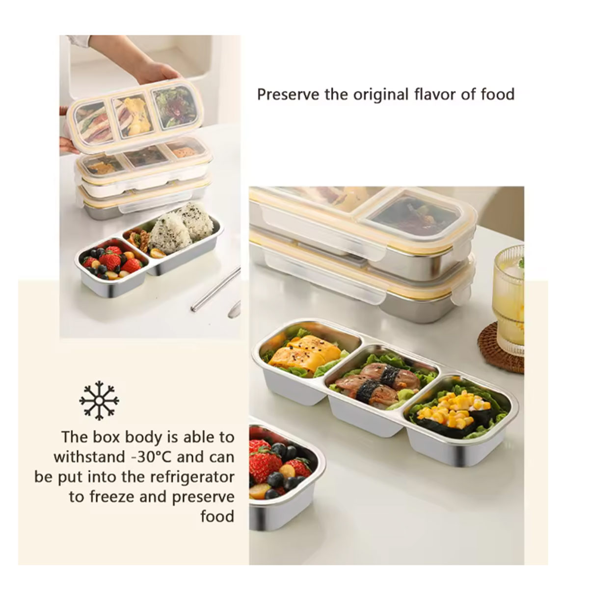 304 3-compartment stainless st - огляд і ціна Food Snacks For Weight Loss