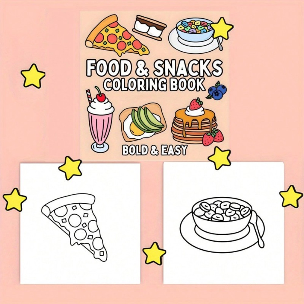 Food and Snacks Coloring Book  - огляд і ціна Food And Snacks Coloring Book Bold And Easy