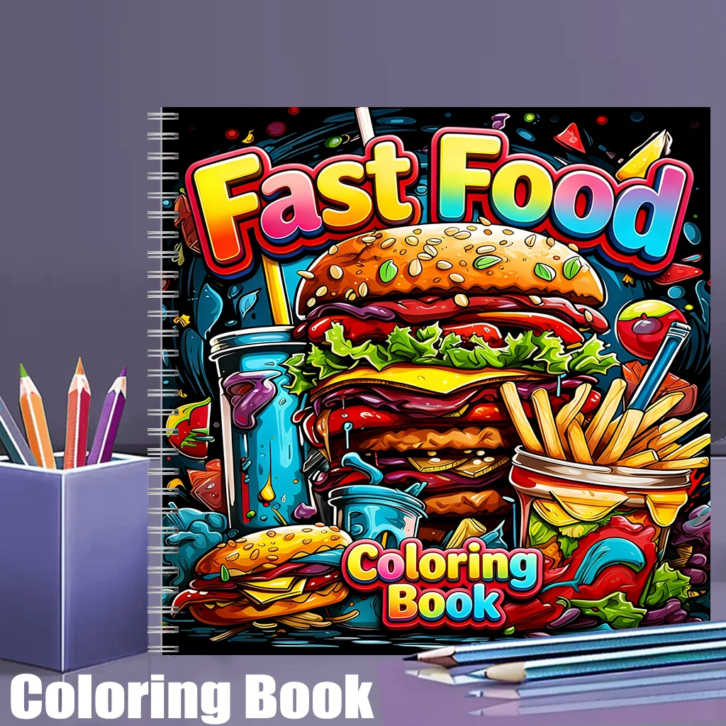 Fast Food Coloring Book for Ad - огляд і ціна Food And Snacks Coloring Book Bold And Easy